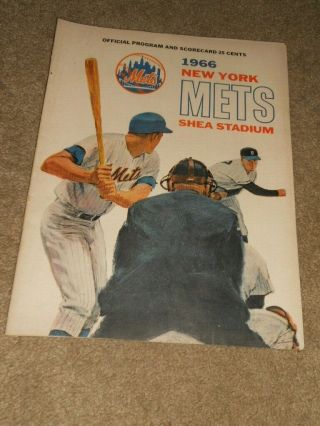 1966 York Mets Vs Atlanta Braves Game Program Sinclair Ad
