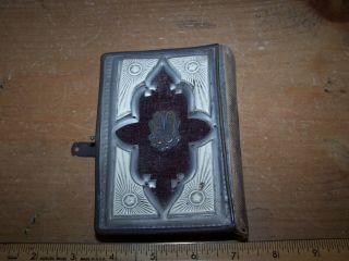 Rare Antique Small English - Hebrew Prayer Book Pp.  875? Hard Covers Metal Clasp