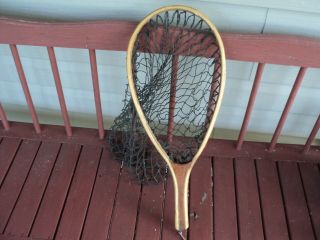 Vintage Wood Trout Fly Fishing Landing Net