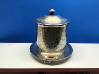Antique Barker Ellis Silver Plated Footed Tea Caddy,