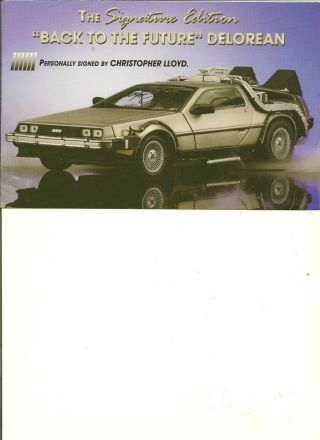 No Car - Danbury Brochure Only Back To Future Delorean Signature Etd Silver 1/18