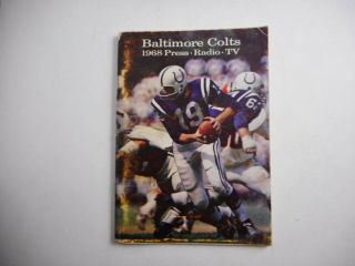 Baltimore Colts 1968 Press Radio Tv Guide With Stats