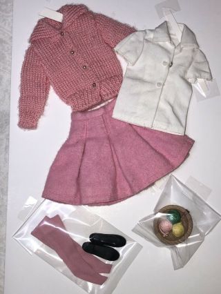 12” Vintage Mattel Barbie Skipper Clothing “school Days” Pink Sweater Skirt B2