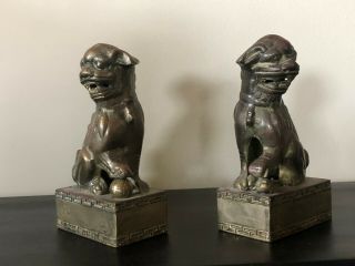 Antique Bronze Foo Dogs 8 1/2 