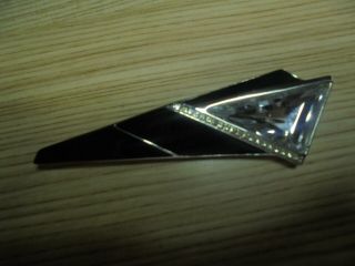 Vintage,  Modern,  Signed Trifari & Kunio Matsumoto Black Enamel Brooch Pin Bling