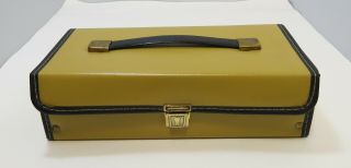 Vintage Mustard Yellow Faux Leather 12 Cassette Tape Storage Case Holder