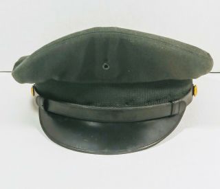 Vintage Vietnam War Era Us Army Military Dress Hat Cap 7 1/4 Green & Black