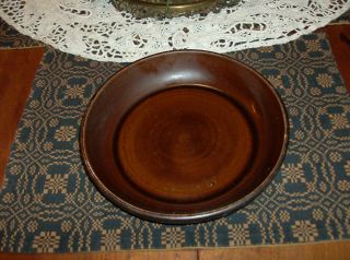 Vintage Brown Stoneware 9 " Pie Plate Dish