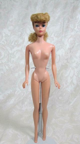 Vintage Ash Blonde 6 Ponytail Barbie Doll Nude - Mattel 1960 