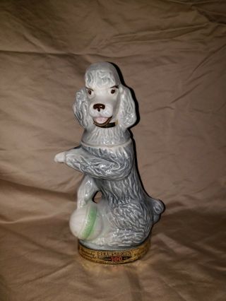 Vintage Penny The Poodle Dog Jim Beam Decanter 1970 With Green Ball