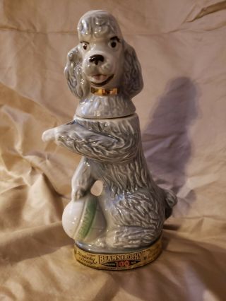 Vintage Penny The Poodle Dog Jim Beam Decanter 1970 with Green Ball 2