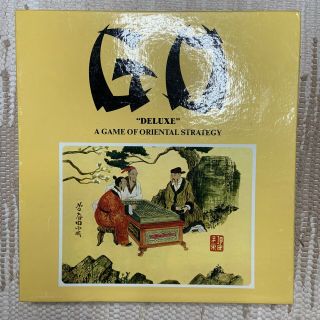 Go Deluxe Oriental Strategy Game Vintage 1982 Wood Stone Hansen Complete Set