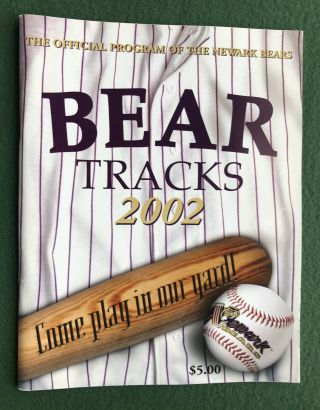 Bear Tracks 2002 The Official Program Of The Newark Bears Book Sports Baseball