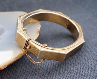 Antique Austrian Art Deco Lady Cuff Bangle Bracelet Lady Jewelry Rolled Gold