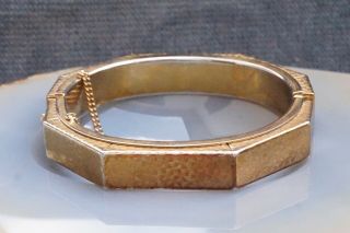 Antique Austrian Art Deco Lady Cuff Bangle Bracelet Lady Jewelry Rolled Gold 3