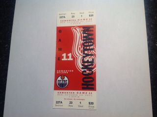 Detroit Red Wings Vs Edmonton Oilers Ticket Stub {{free Shipping}}
