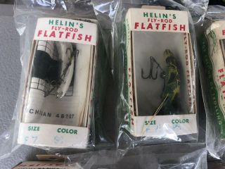 10 Helin’s Fly - Rod Flatfish Lures : Boxes.  8 Inserts. 2