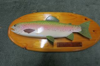 Vintage Michigan Fred Bergman Rainbow Trout,  Fish Decoy,  Higgins Lake,