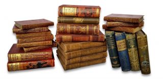 Antique Cloth Books By The Foot - Over 100 Years Old