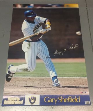 Vintage 1989 Gary Sheffield Poster 23x35 Milwaukee Brewers Sports Illustrated