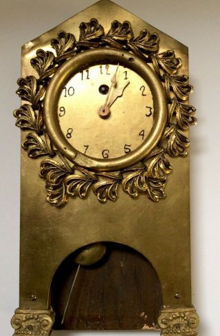 Antique Miniature Decorative Desk Clock With Pendulum And