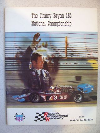 Vintage Auto Racing Program,  1977,  Jimmy Bryan 150,  Phoenix Intl.  Raceway,  Usac