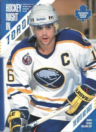 Toronto Maple Leafs - Buffalo Sabres 29.  11.  1993 Nhl Program 16 Pat Lafontaine