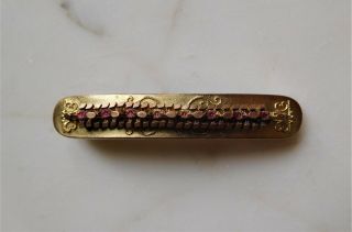 Antique Etruscan Victorian Bar Pin Brooch Gold Filled Plated