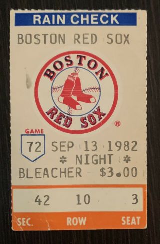 1982 Boston Red Sox Star Oil Can Boyd Mlb Debut First Game Ticket Stub