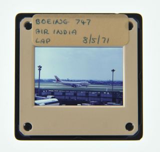 35mm Slide Aircraft 1971 Boeing 747 Air India At Heathrow A77