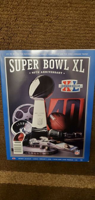2006 Bowl Xl 40th Anniversary Steelers Vs.  Seahawks Program.