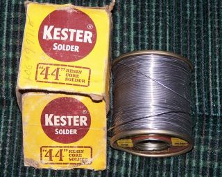 Vintage 1 Pound Kester 44 Resin Core 25 Solder With Old Box