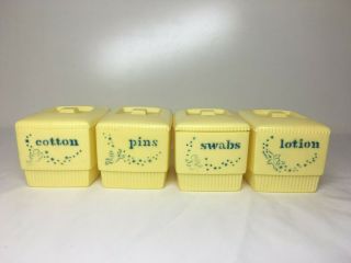 Vintage Set Of 4 Baby Nursery Plastic Canisters Childhood Alan Jay Graphics