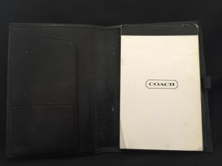 Vintage Coach Black Leather PDA Notebook Case Organizer Cover 8.  5 