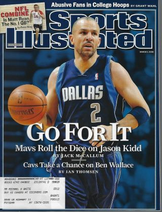 Sports Illustrated March 3 2008 Jason Kidd Dallas Mavericks