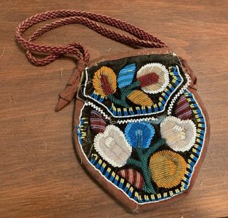Antique Native American Beaded Purse Bag