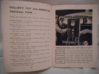 Vintage 1938 Grantland Rice ' s Cities Services Football Guide - Great Ads 3