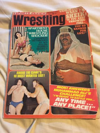 Sports Review Wrestling November 1975 Andre The Giant Sheik Muhammad Ali Fair