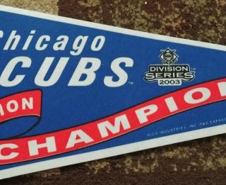 2003 Chicago Cubs Central Division Champions Db Pennant,  Full Size Authentic