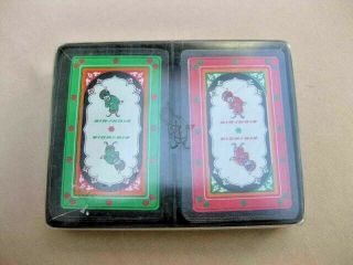 Vintage Set Double Deck Playing Cards Air India Airlines In Plastic Case