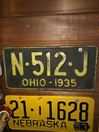 Vintage Ohio 1935 License Plate Looking Plate