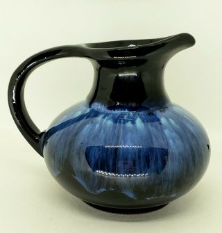 Vintage Blue Mountain Pottery Canada Blue Drip Pitcher 2