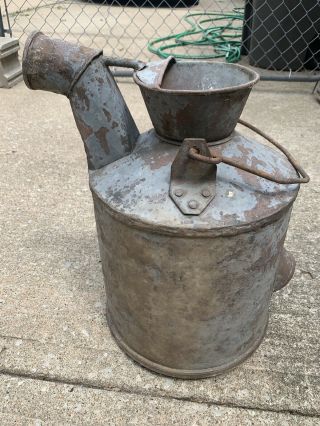 Vintage Antique Galvanized 5 Gallon Water Can Container Liquids 18” Tall Heavy