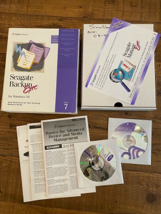 Seagate Backup Exec For Windows Nt Version 7 Vintage Software