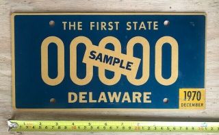 1970 Delaware License Plate Sample The First State