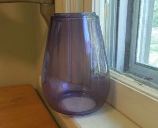 Antique Amethyst Purple Glass Barn Lantern Globe 5 1/2 " Small Size Ground Edges