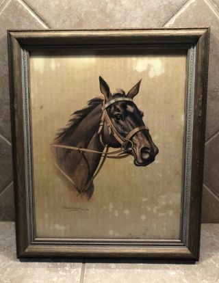 Vintage Framed Horse Print By Koekkoek ‘39 9.  5” X 11.  5”