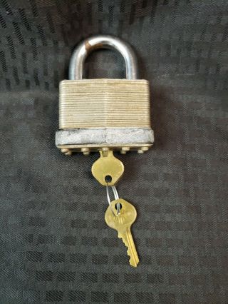 Large Vintage Antique Master Lock No 15 Padlock With Keys