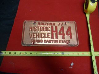 1977 Arizona Historic Vehicle Grand Canyon Copper License Plate H44