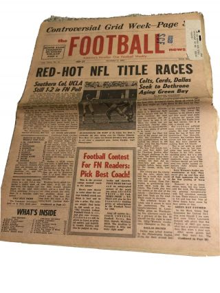 November 4 1967 The Football News Weekly Red Hot Nfl Title Races